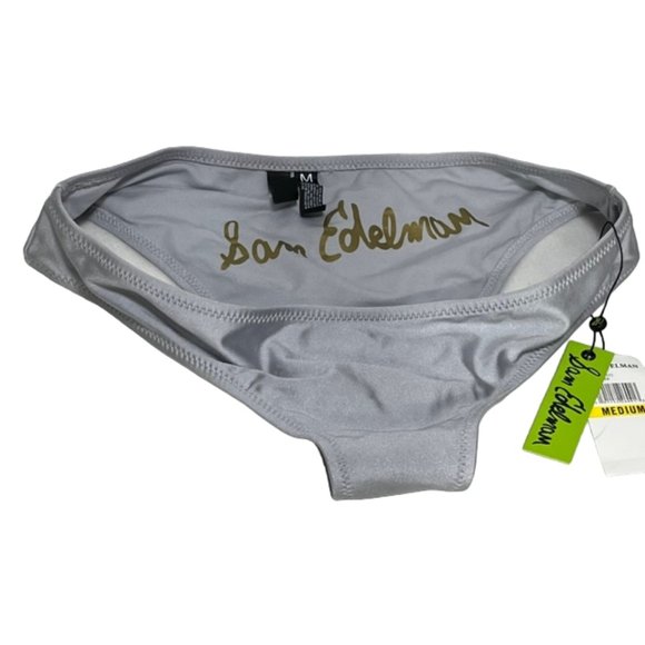 SAM EDELMAN Cheeky Silver Hipster Bikini Bottom Size M NWT - Picture 5 of 13